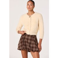ASTR the Label | Fuzzy Cropped Cardigan in Cream | Size M | ASTR The Label (US)