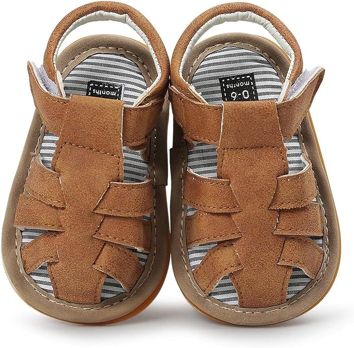 Baby Girl Boy Sandals, Premium Soft Anti-Slip Sole Infant Baby Sandals Summer Casual Beach Shoes ... | Amazon (US)