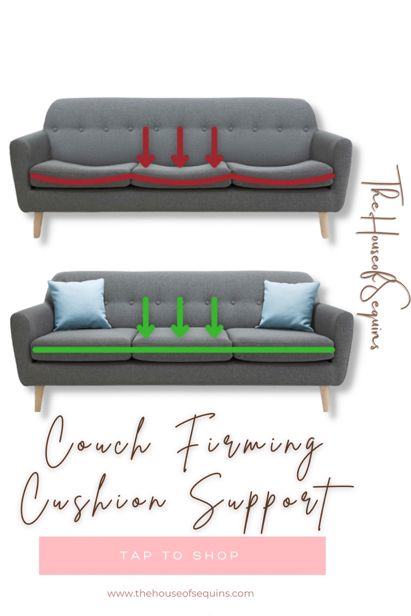  BENSHOME Upgraded Sofa Cushion Support 19.7x58-67