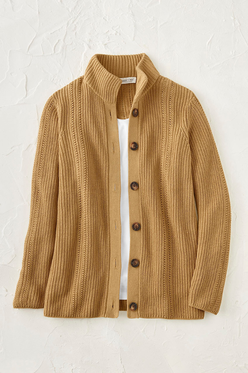 Shaker Detail Button Cardigan | Coldwater Creek