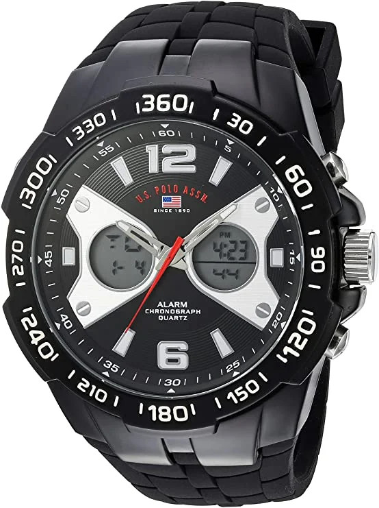 U.S. Polo Assn. Adult Mens Analog and Digital Watch with Black Rubber Strap - US9625 - Walmart.co... | Walmart (US)