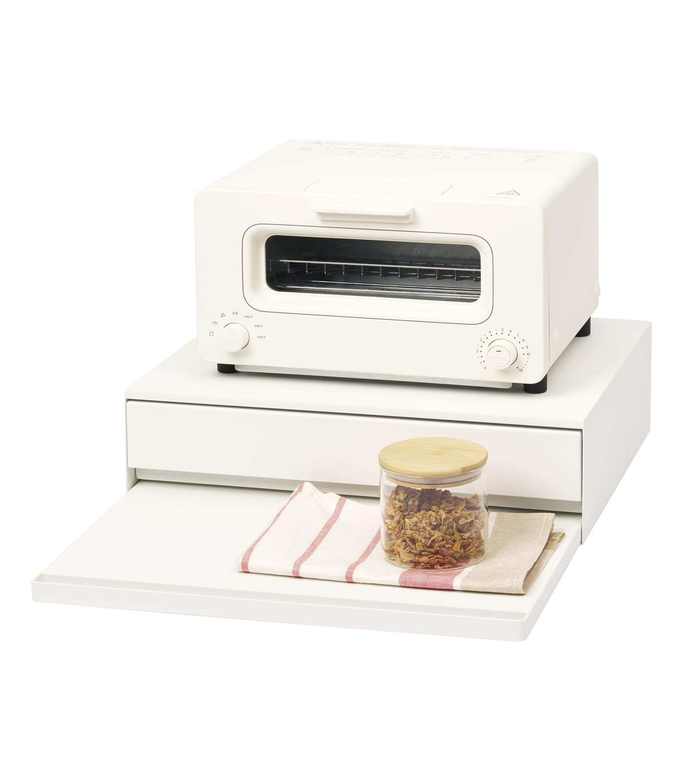 Yamazaki Home Tower Kitchen Countertop Organizer Appliance Stand With Drawer And Pull-Out Shelf -... | Amazon (US)