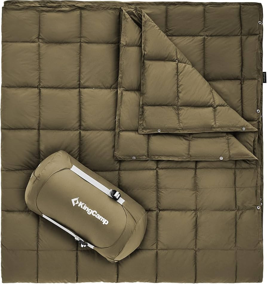 KingCamp Queen Size Camping Blanket, Packable Lightweight Down Alternative Puffy Blanket, Wearabl... | Amazon (US)