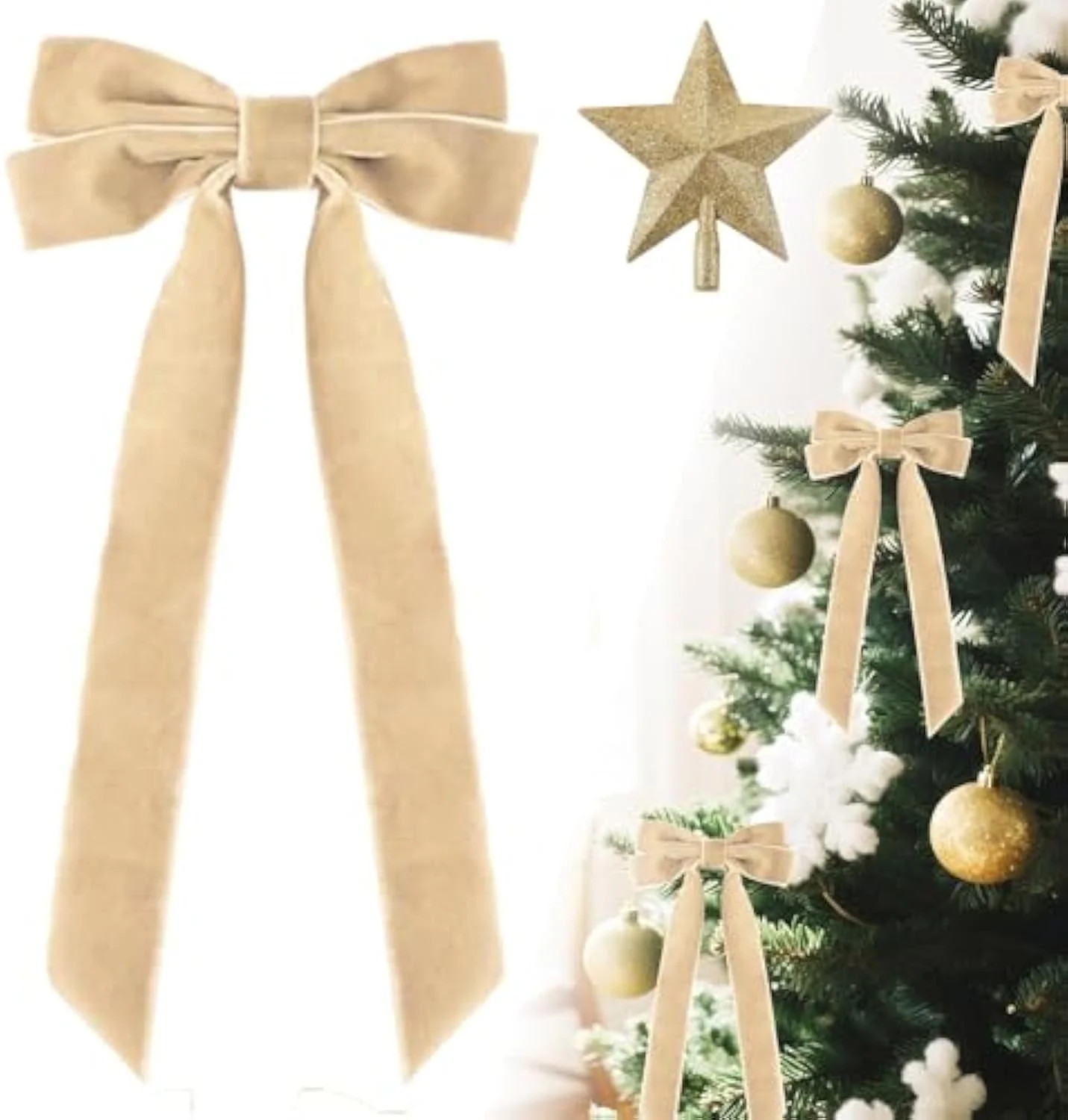 16PCS Velvet Ribbon Burgundy Bows for Christmas Tree, Vintage Rustic Small Craft Bows Ornaments f... | Walmart (US)