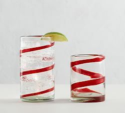 Red Ribbon Handcrafted Drinking Glasses - Set of 6 | Pottery Barn (US)