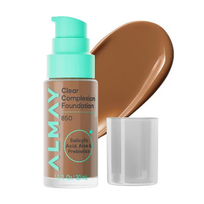 Almay Clear Complexion Foundation for Acne-Prone Skin, Vegan - 850 - 1 fl oz: Liquid, Medium Coverage, Semi-Matte, Noncomedogenic | Target
