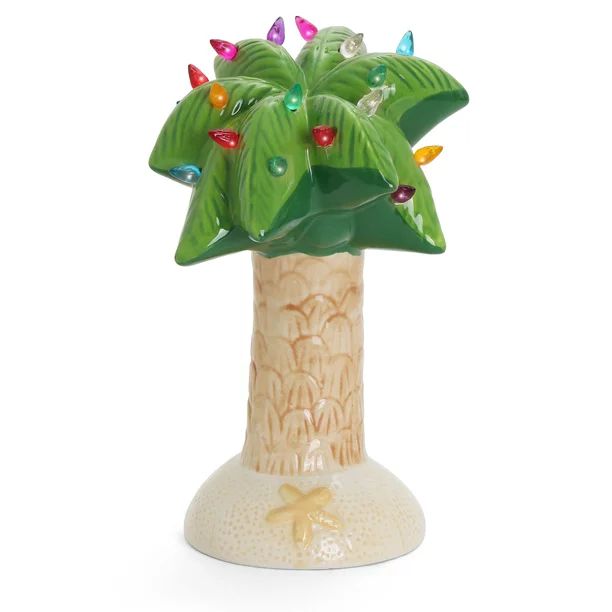 Milltown Merchants Christmas Palm Tree - Ceramic Palm Tree Christmas Tree - Tabletop Christmas Tr... | Walmart (US)