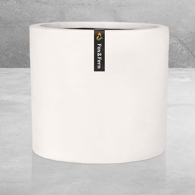 Fox & Fern 10" Plant Pot Fits Mid Century Plant Stand - Drainage Plug - Matte White | Amazon (US)