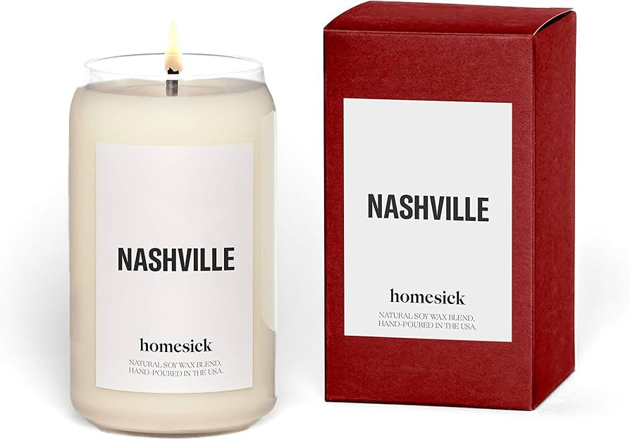 Homesick Premium Scented Candle, Nashville - Scents of Bergamot, Maple, Tobacco, 13.75 oz, 60-80 ... | Amazon (US)