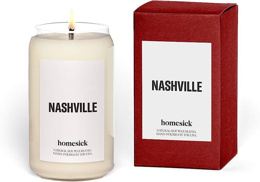 Homesick Premium Scented Candle, Nashville - Scents of Bergamot, Maple, Tobacco, 13.75 oz, 60-80 ... | Amazon (US)