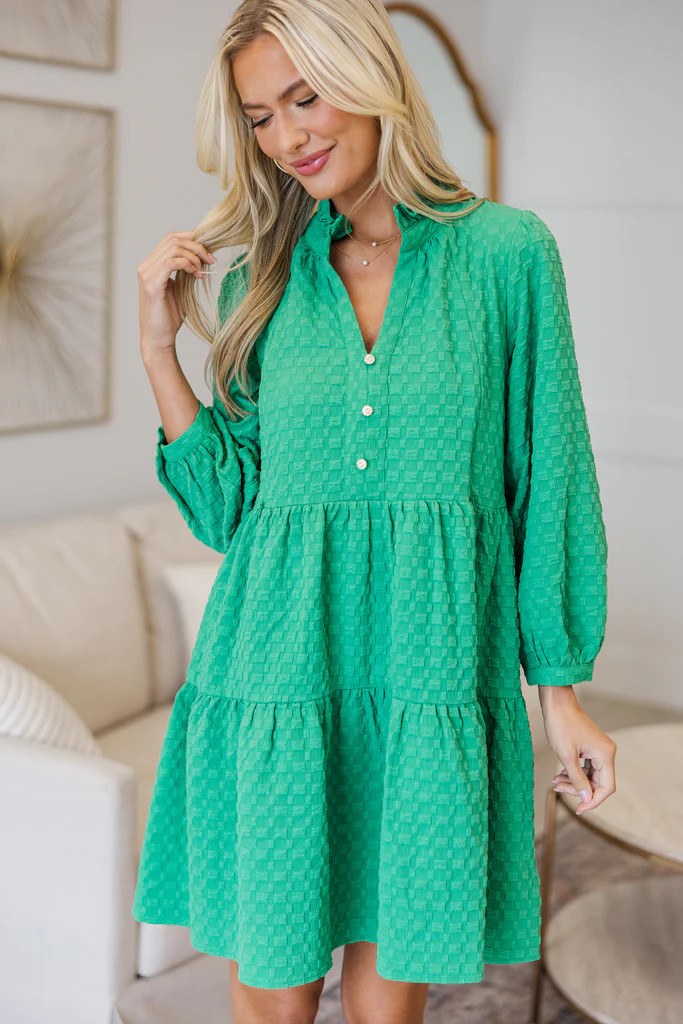 NURSING COLLECTION: All Up To You Green Textured Dress | The Mint Julep Boutique