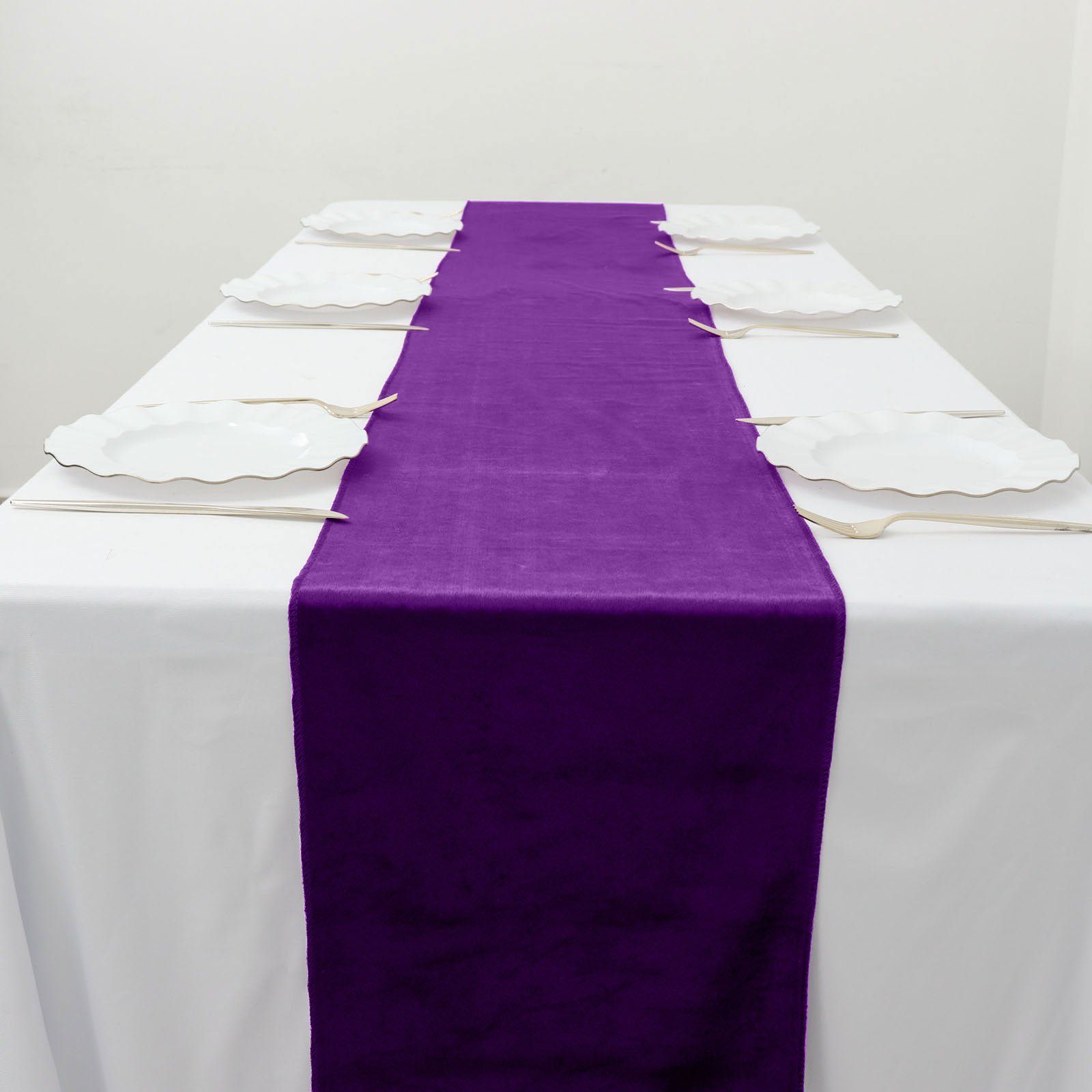 Efavormart 12" x 107" Purple Premium Velvet Table Runner For Wedding Party Decor | Walmart (US)