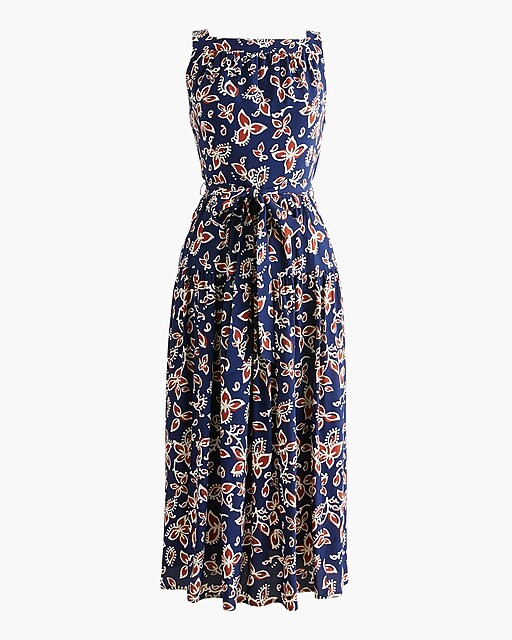 High-neck tie-waist midi dress | J.Crew Factory