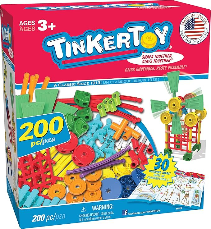 TINKERTOY 30 Model 200 Piece Super Building Set - Preschool Learning Educational Toy for Girls an... | Amazon (US)