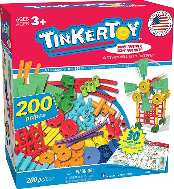 TINKERTOY 30 Model 200 Piece Super Building Set - Preschool Learning Educational Toy for Girls an... | Amazon (US)