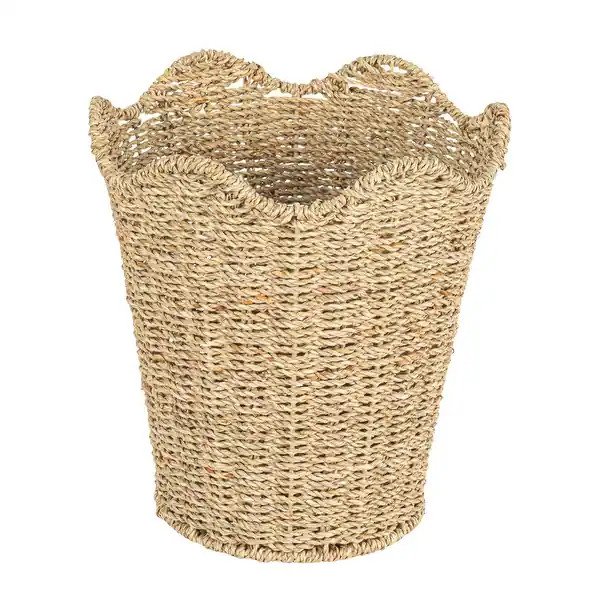 Woven Wastebin with Scalloped Edge | Bed Bath & Beyond