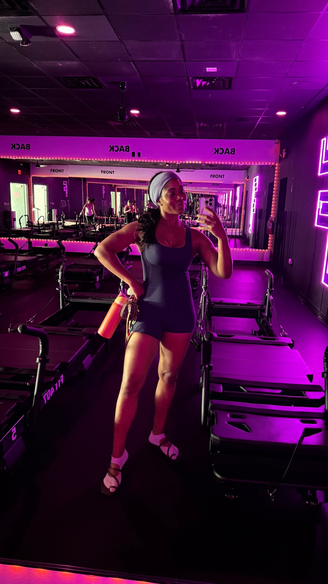 Pilates outfit of the day! My socks are Amazon and linking almost exact for my outfit. 

#LTKFindsUnder50 #LTKActive