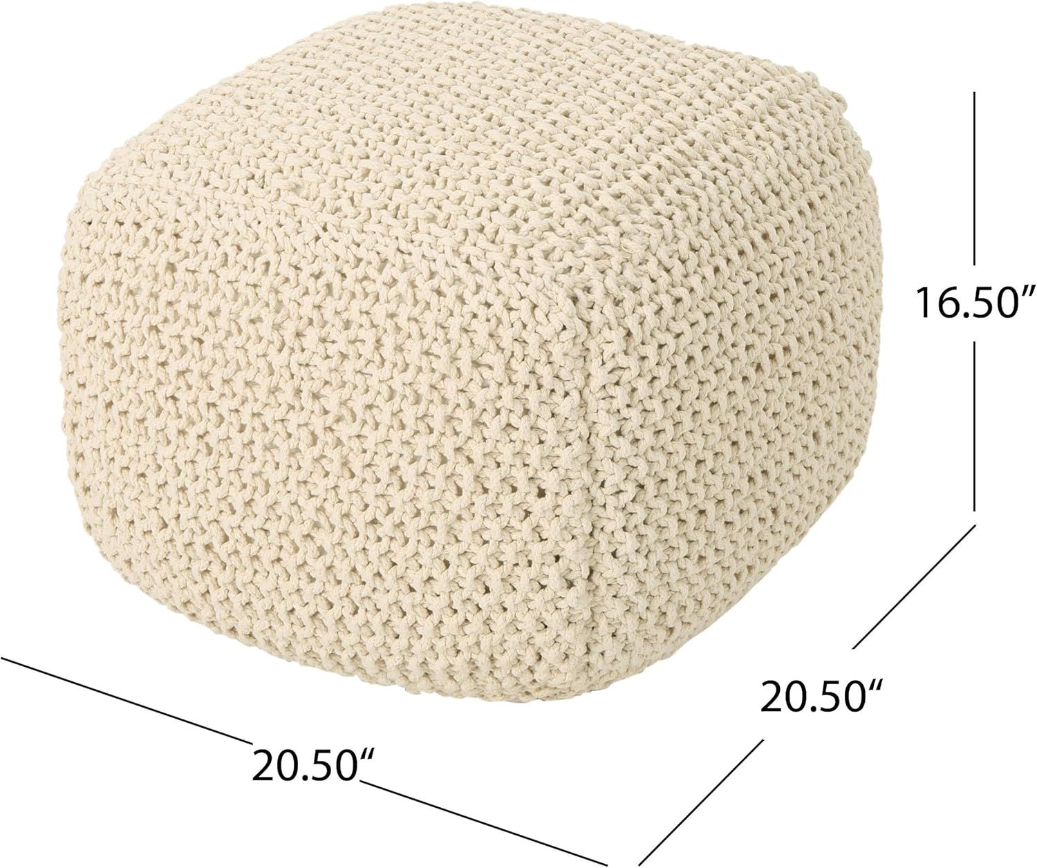 Amazon.com: Christopher Knight Home Knox Knitted Cotton Pouf, Beige : Everything Else | Amazon (US)