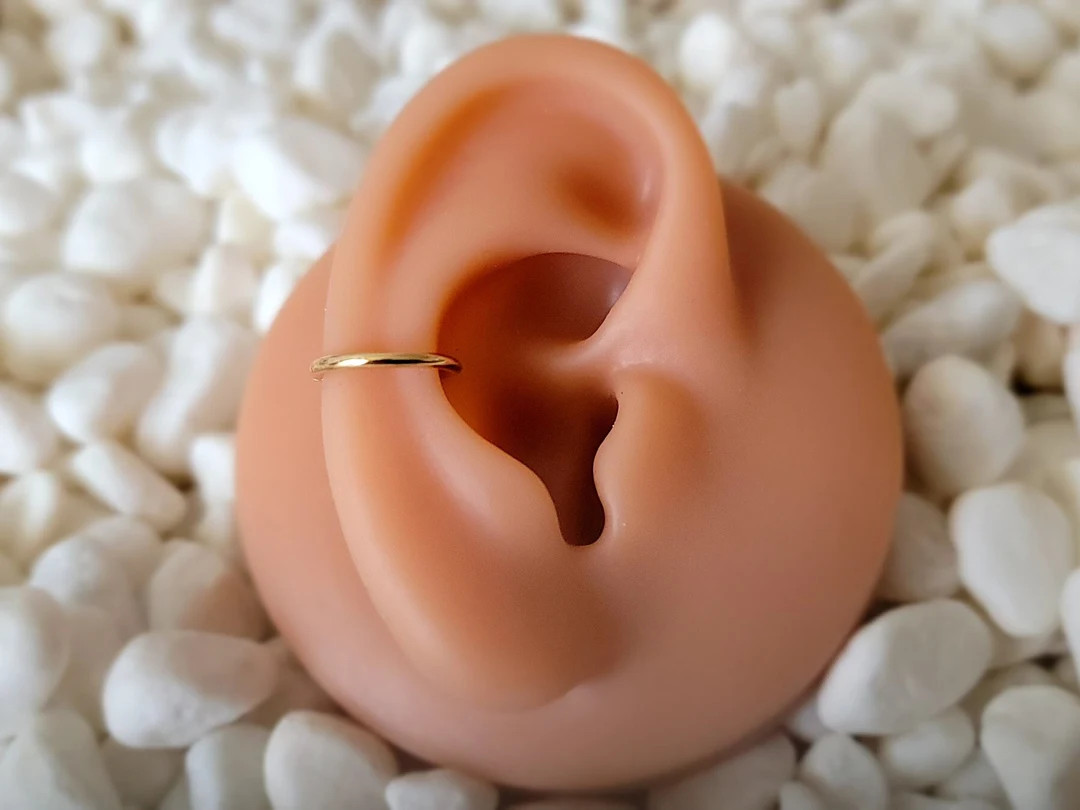 14k Solid Gold Minimalist Conch Sleeper Hoop Ring 20g 18g 16g 10mm 11mm 12mm 13mm 14mm Real Gold ... | Etsy (US)