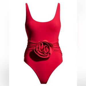 NWT MAGDA BUTRYM H&M ONE PIECE SWIMSUIT WITH ROSE APPLIQUÉ RED S | Poshmark