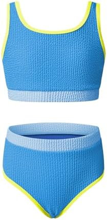 blibean Tween Girls Swimsuits Two Piece Colorblock Bikini Sets with Chest Pad Size 6-15 Years | Amazon (US)