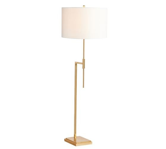 Atticus Classic Floor Lamp, Antique Brass | Pottery Barn (US)