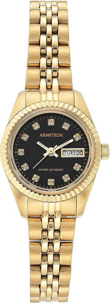 Armitron Women's Day/Date Crystal Accented Dial Metal Bracelet Watch, 75/2475 | Amazon (US)