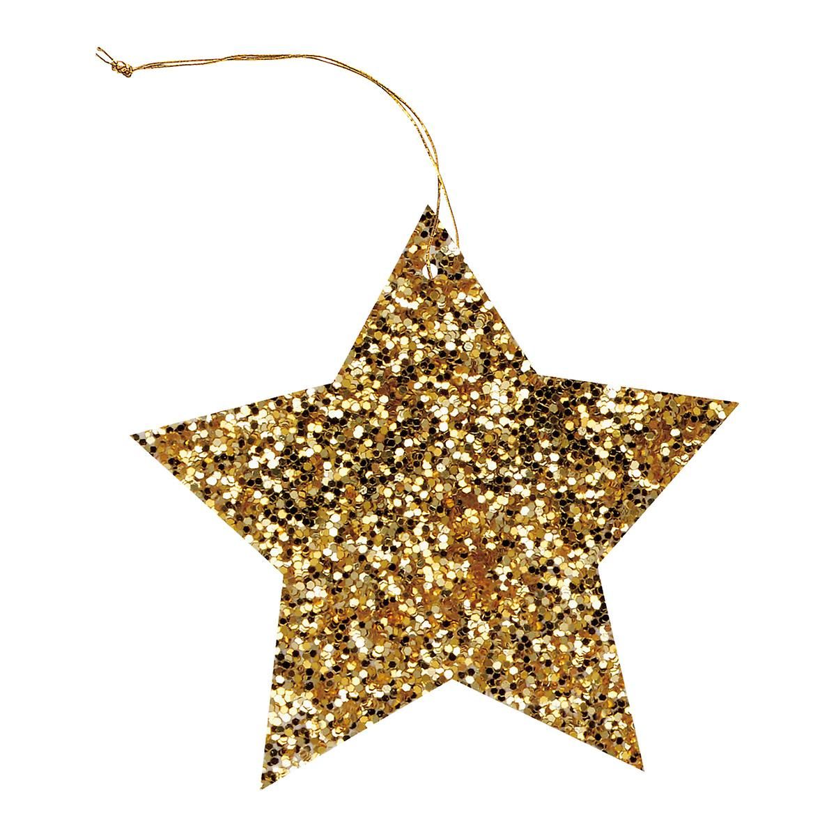 Gold Glitter Star Gift Tags Pkg/6 | The Container Store
