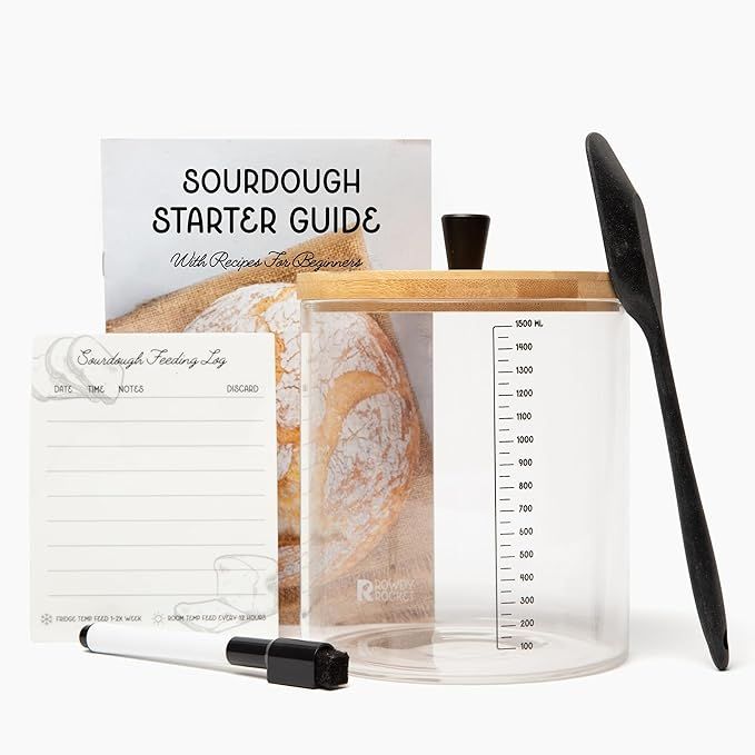 Sourdough Starter Kit with 50oz Sourdough Jar and Breathable Lid - Ideal for Beginner Sourdough B... | Amazon (US)