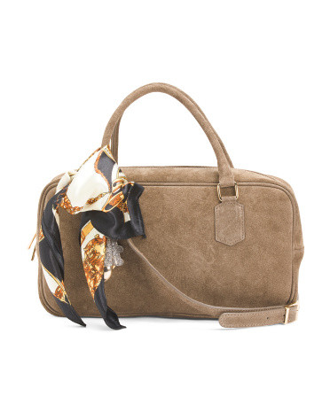 Made In Italy Suede Booling Bag | TJ Maxx