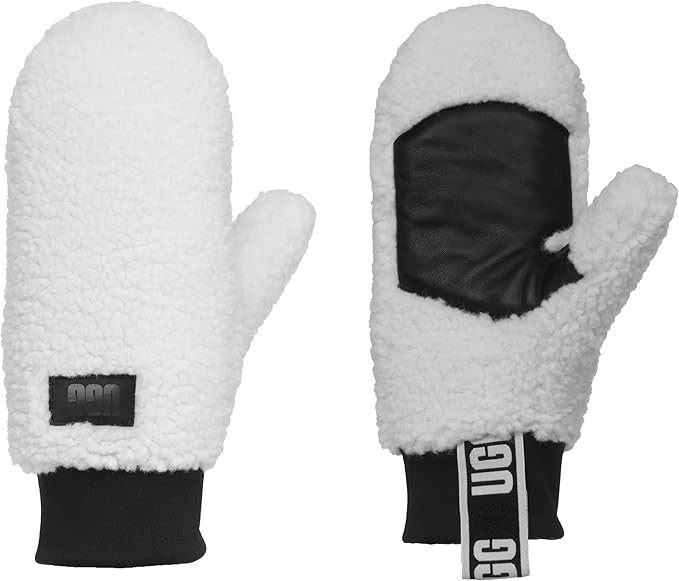 UGG Women Uggfluff Mitten With Logo Tape | Amazon (US)