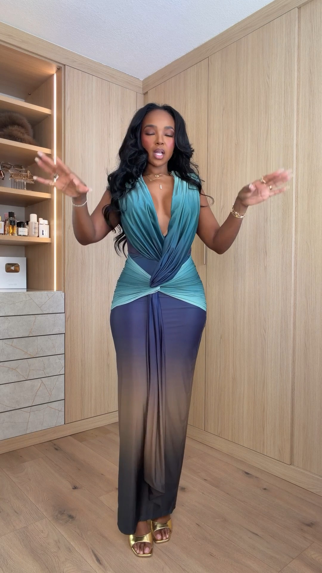 Scroll to shop! ✨ Everything from this look is linked below. 👇🏽

THE DRESS IS THE MOMENT 💙✨ This ombré ruched maxi dress was MADE to show off your shape. The teal-to-navy gradient, draped neckline and curve-hugging fit make it such a standout for your next night out or special occasion.

ombré maxi dress, ruched maxi dress, bodycon maxi dress, teal maxi dress, blue maxi dress, curve hugging dress, statement maxi dress, date night dress, birthday dinner dress, vacation dinner outfit, wedding guest dress, special occasion dress, girls night outfit, dinner outfit women, petite maxi dress

Wearing: Size Small | 5’4” | 140 lbs | 34D-27-40

Download the FREE LTK app & follow @kirasfashionfinds to shop all my daily finds.

#LTKPetite #LTKParties #LTKStyleTip