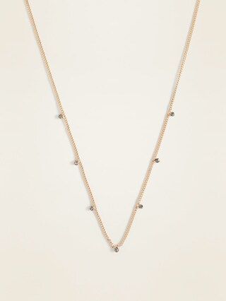 Gold-Toned Pendant Station Necklace For Women | Old Navy (US)