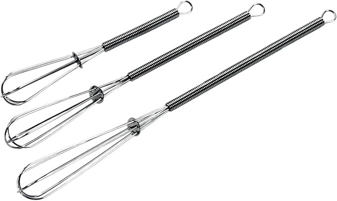 Chef Craft Classic Mini Sturdy Whisk, 5.5, 7, and 9 inch 3 piece set, Chrome | Amazon (US)