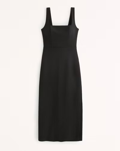 Squareneck Column Midi Dress | Abercrombie & Fitch (US)