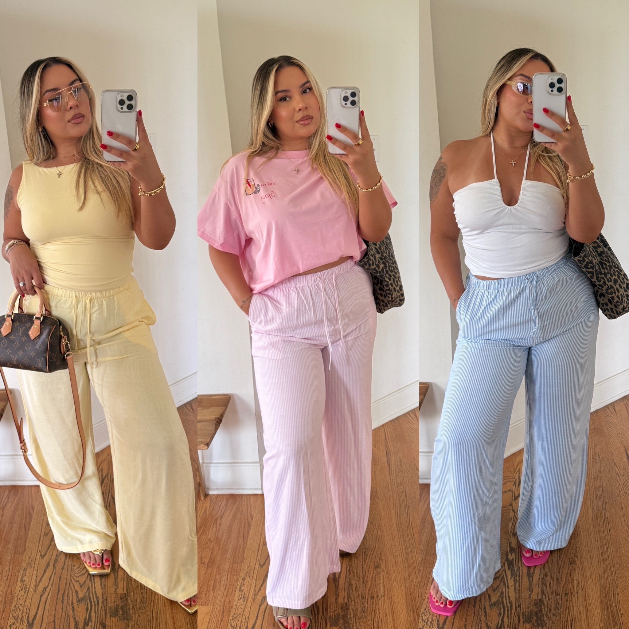 Amazon Linen Pants styled💛 — wearing a size M in all. TTS* the yellow was the only one that was sheer on me, recommend wearing nude undergarments.

#LTKStyleTip #LTKSeasonal #LTKMidsize