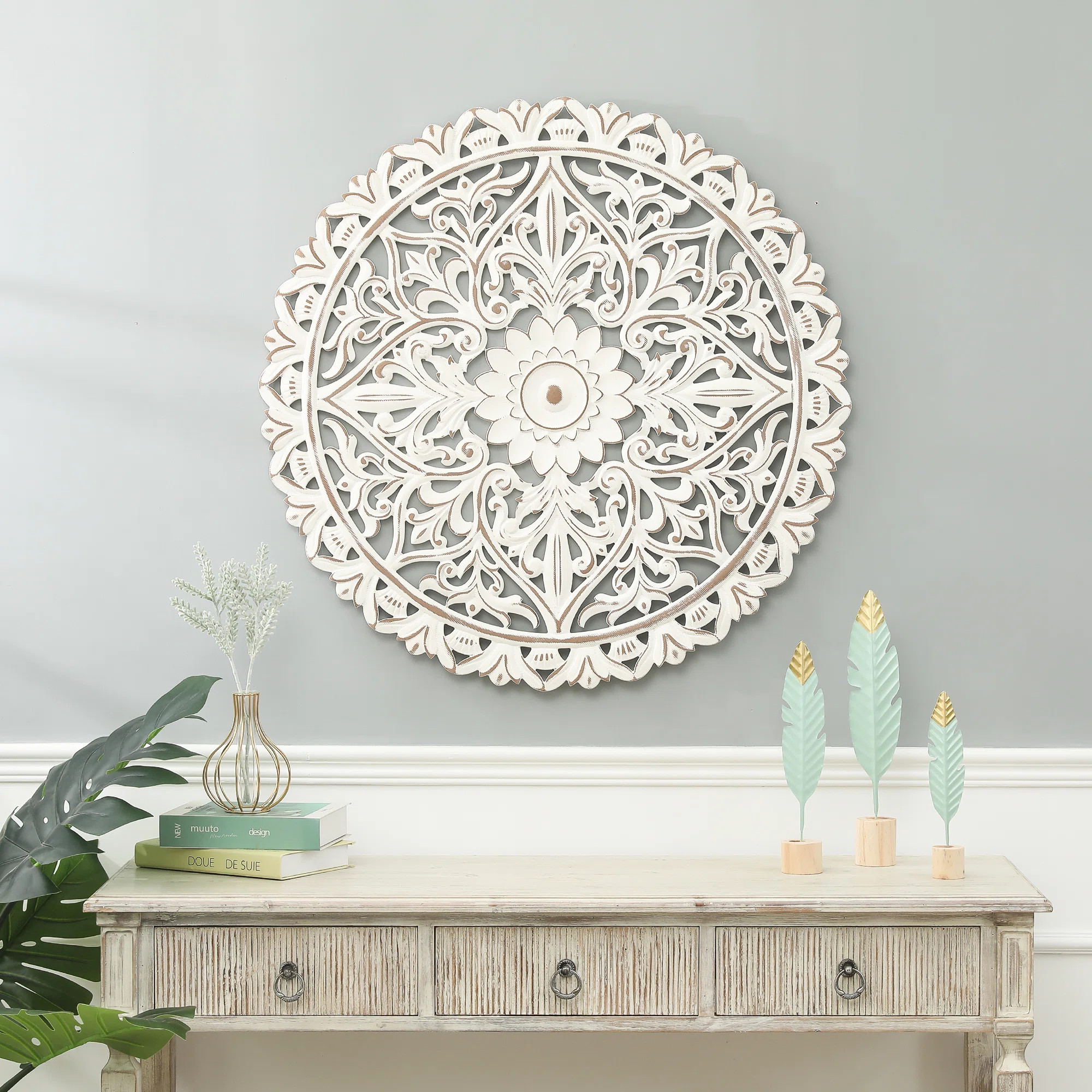 Boho Abstract Plants & Flowers Wood Wall Decor | Wayfair North America