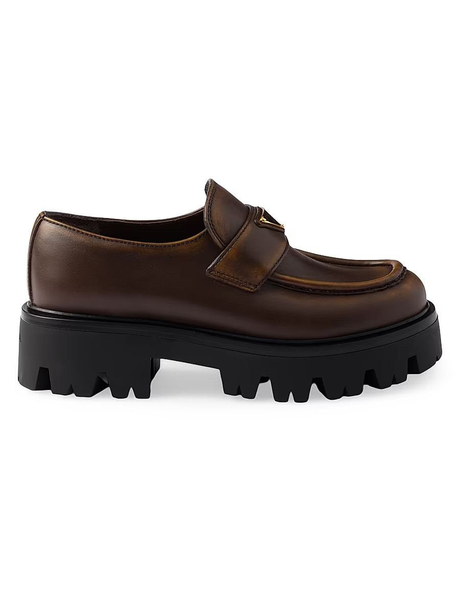 Women's Leather Loafers - Brown - Size 9.5 | Saks Fifth Avenue