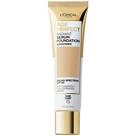 L'Oreal Paris Age Perfect Radiant Serum Foundation Makeup, 15 Rose Ivory, 1 fl oz | Walmart (US)