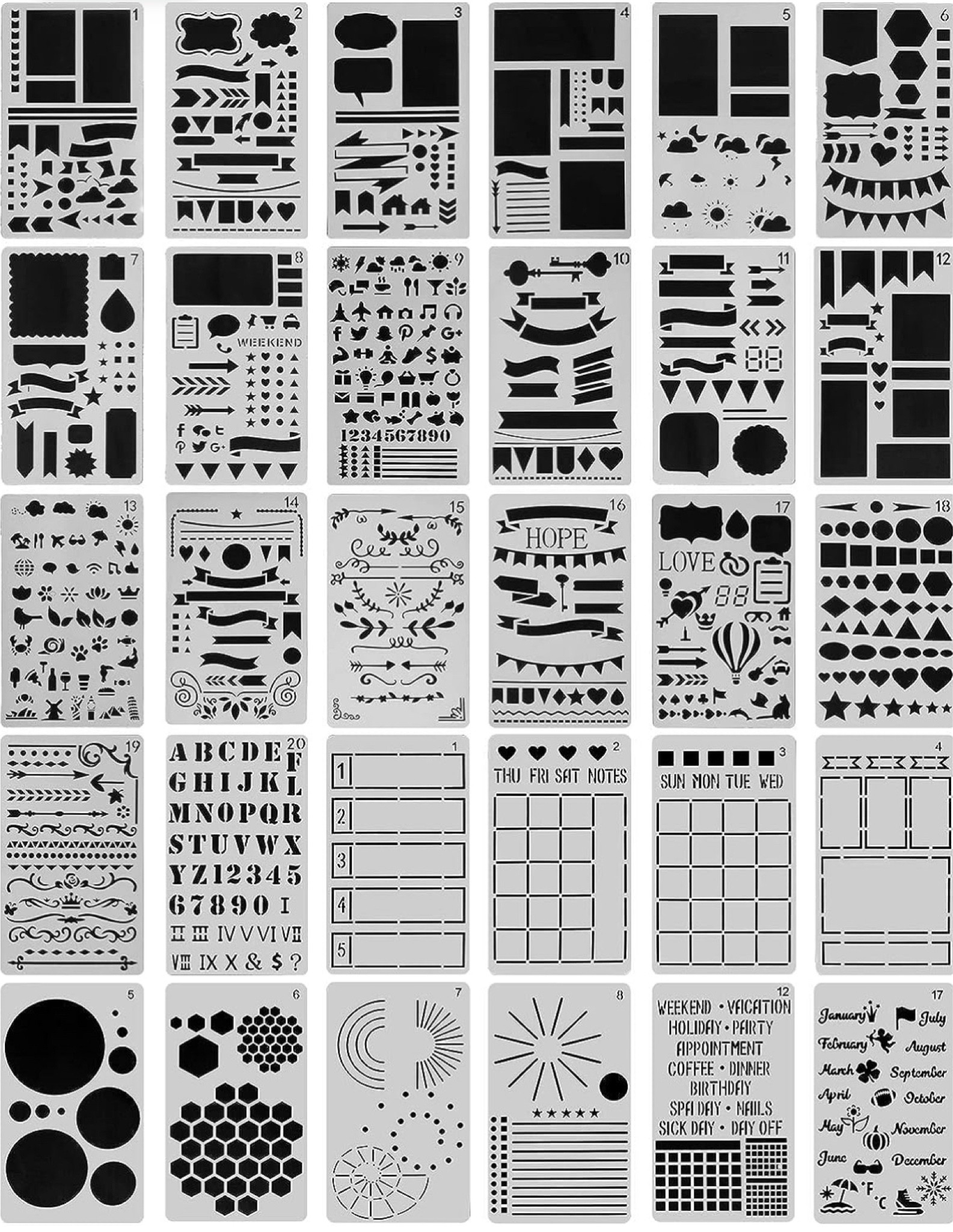 One of my favorite plastic stencil sets for bullet journaling. 

#LTKhome #LTKfindsunder50 #LTKsalealert