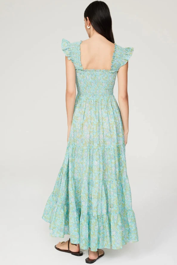 Rixo Women's Blue Floral Print Sleeveless Kendall Maxi Dress Size US 12 XL | eBay | eBay US