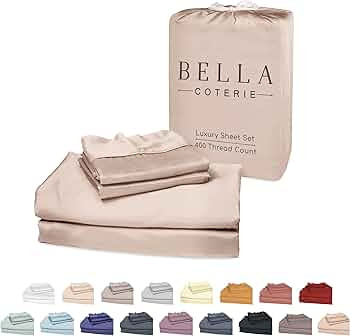 Bella Coterie Luxury Bamboo Viscose Split King Size Sheet Set | 2 Fitted Sheets for Sleep Number ... | Amazon (US)