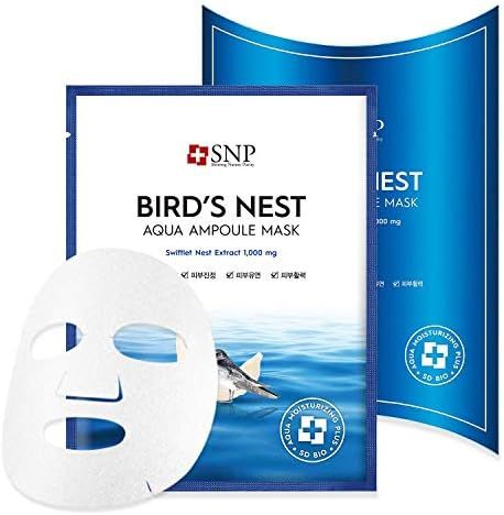 SNP - Bird's Nest Aqua Ampoule Moisturizing Korean Face Sheet Mask - Maximum Hydration & Protecti... | Amazon (US)