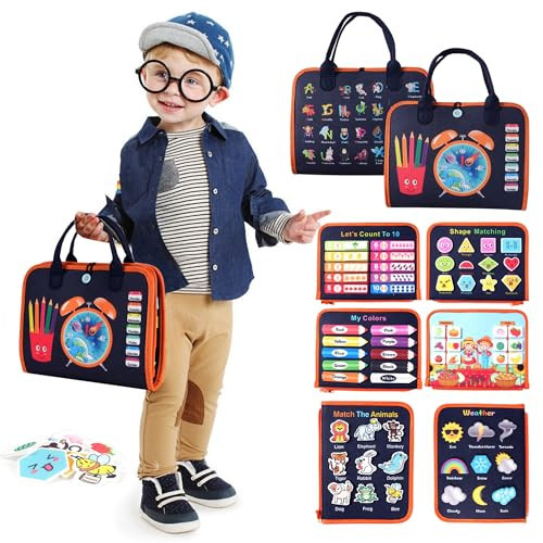 Toddler Busy Board Montessori Toys: for Toddlers 1-3 Year Old Educational Activity Book Sensory Board Travel Toy Ages 3-4 3-5 Learning Fine Motor Skills Preschool Quiet Book Gift for Boys Girls Kids | Amazon (US)