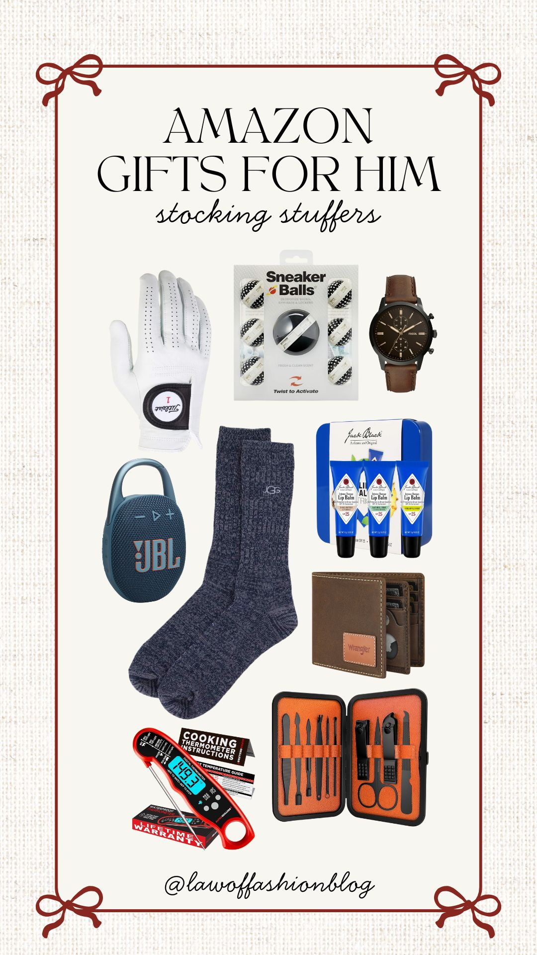 Amazon gift ideas for him 🎁 Stocking stuffers, golf, socks, bluetooth speaker, nail clippers, lip balm, watch, sneaker balls, last-minute gift ideas, prime delivery, Christmas gifting.  

 #LTKHoliday #LTKFindsUnder50 #LTKMens