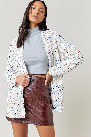 Kristin Long Confetti Wrap Cardigan  - francesca's | Francesca's