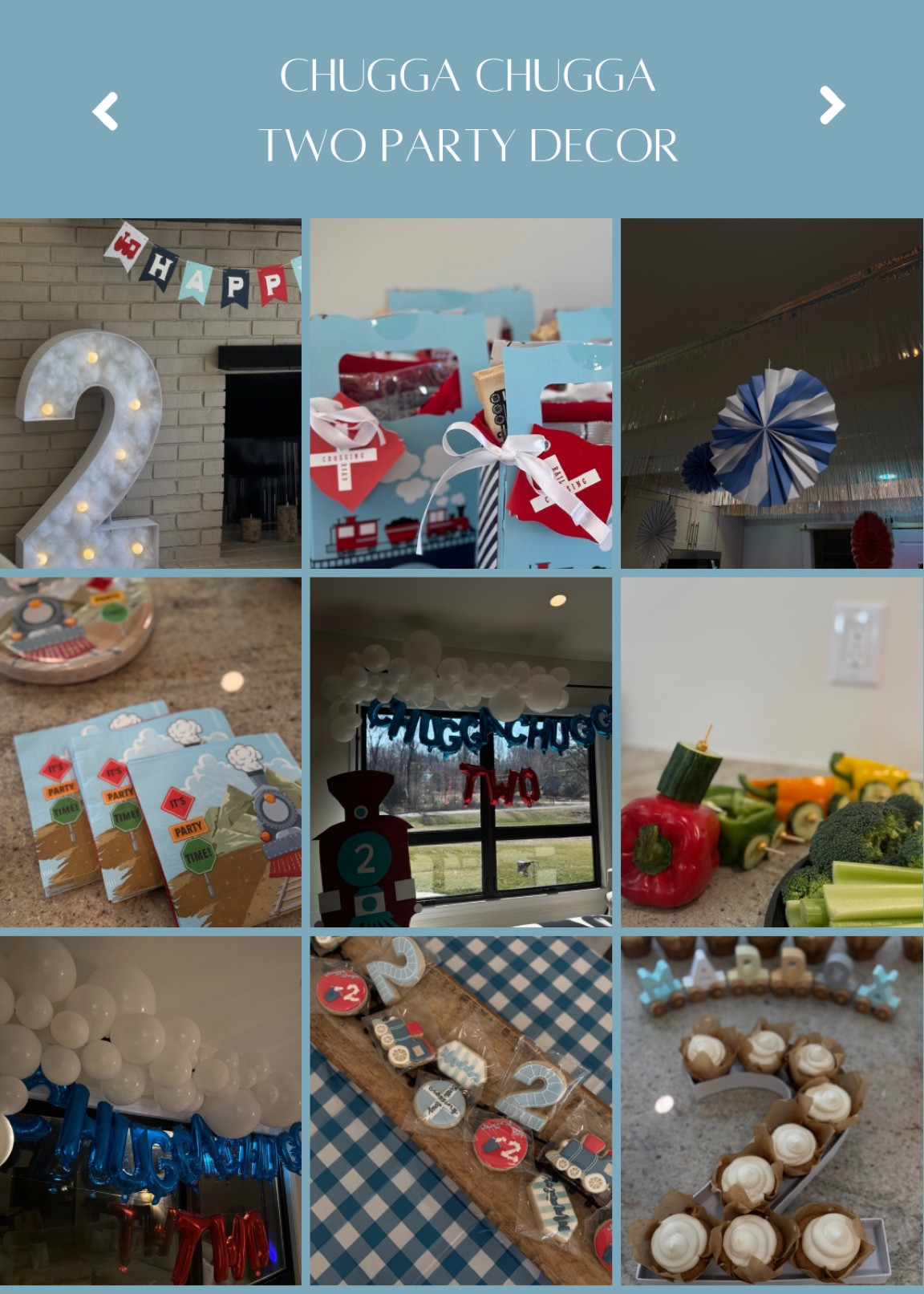Chugga Chugga Two Two Party Decor for birthday! #toddler #partytheme #traintheme #choochootrain 
