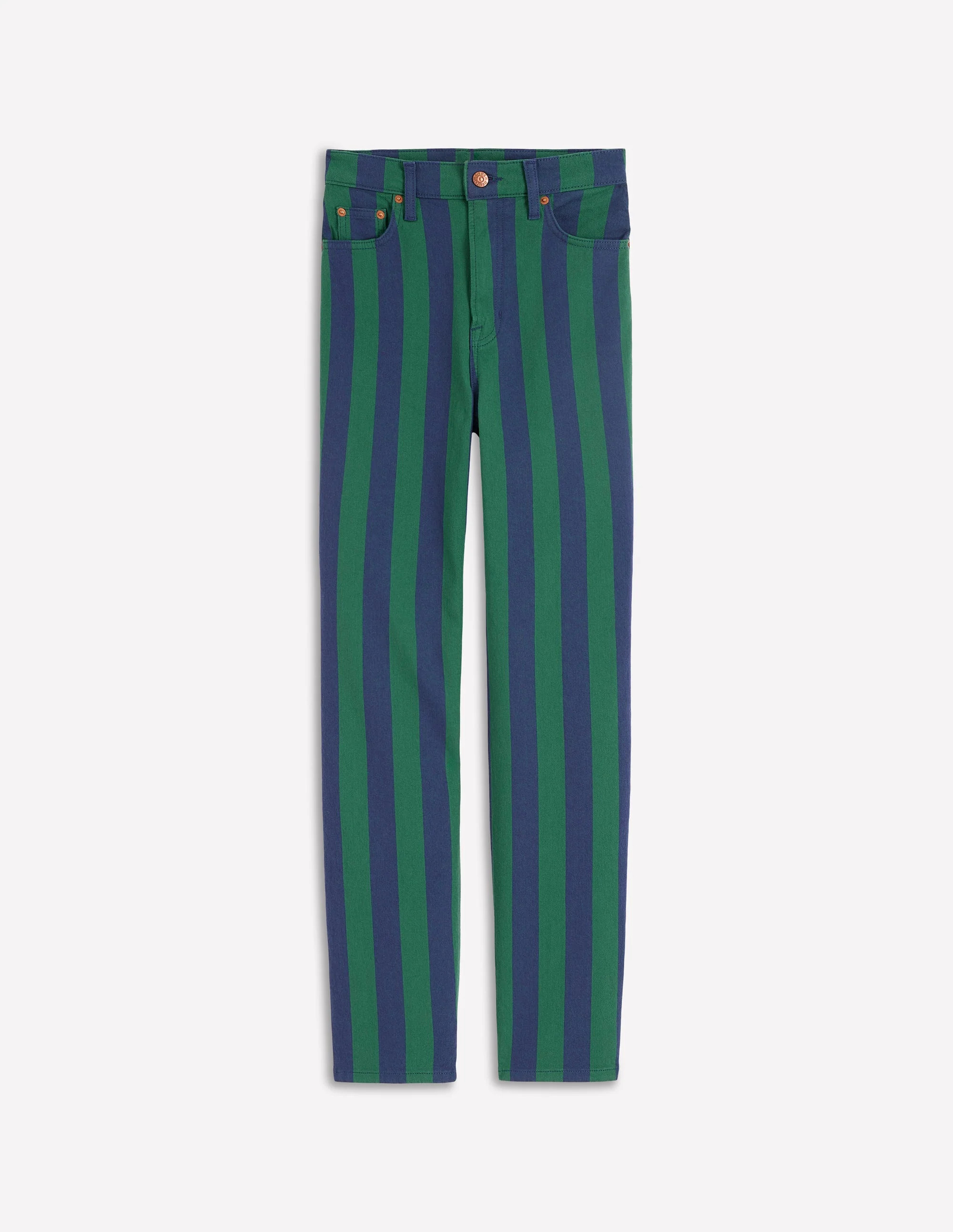 High Rise Stripe Jeans-Green and Navy Stripe | Boden (US)
