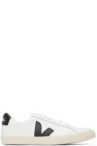 White & Black Esplar Leather Sneakers | SSENSE