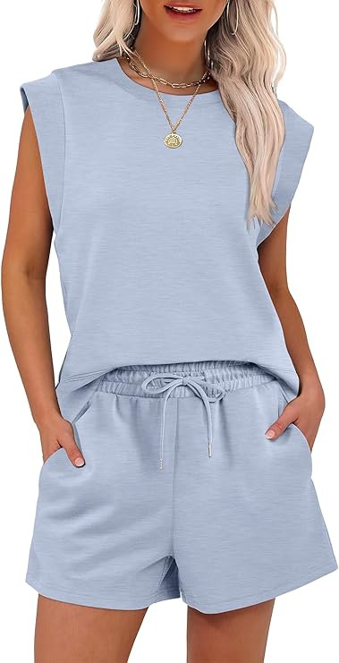 ANRABESS Two Piece Sets for Women 2026 Summer Short Lounge Set Casual Beach Vacation Outfits Spri... | Amazon (US)